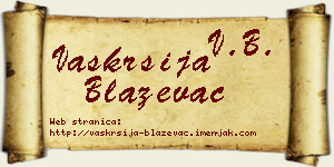 Vaskrsija Blaževac vizit kartica